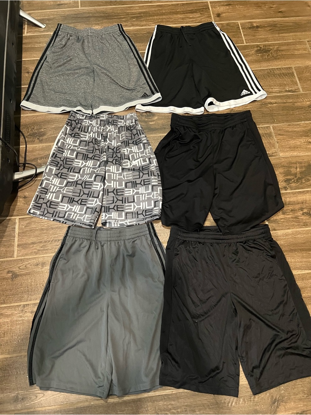 Nike Kids Black & Gray Athletic Shorts Set - 6 Pack